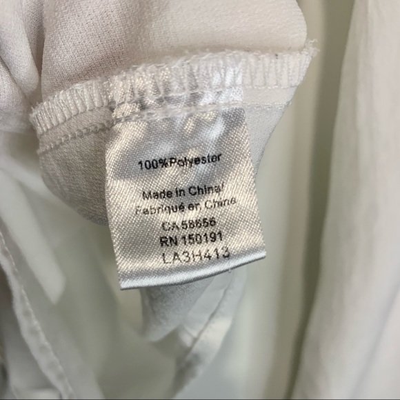 White Button-Up Flared Long-Sleeve Shirt with Bow Apliques - Picture 5 of 5